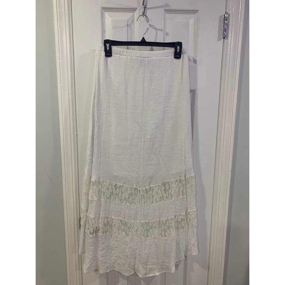 White laced asymmetrical maxi skirt size S by & by - Picture 3 of 10